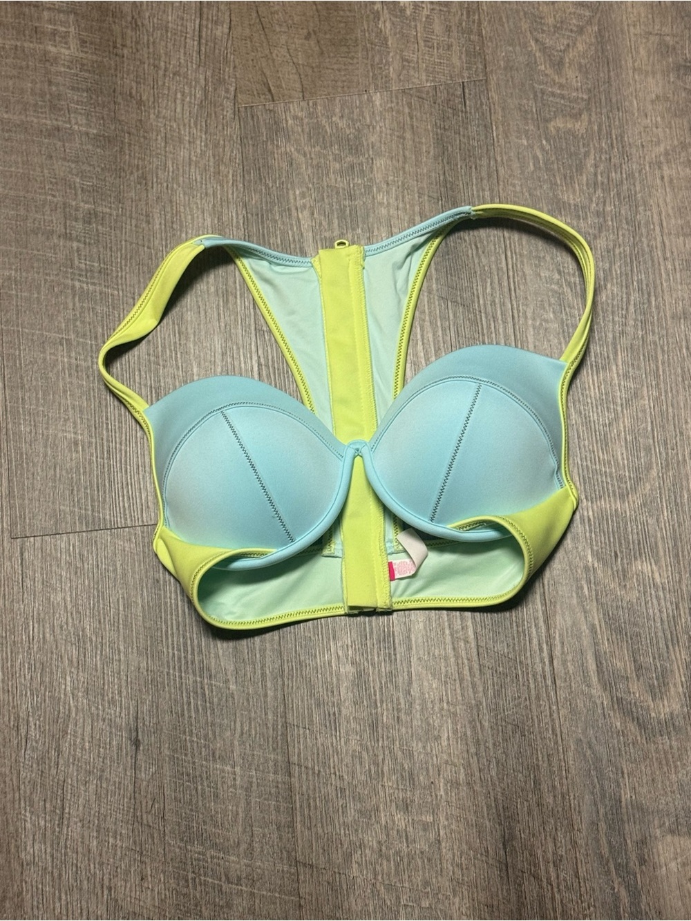 Victoria’s Secret sexy fabulous push up neoprene zip back bikini top B1